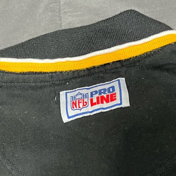 Vintage 90s Reebok Pro Line PITTSBURGH STEELERS Polo Shirt Adult XXL Black Mens - Picture 4 of 5